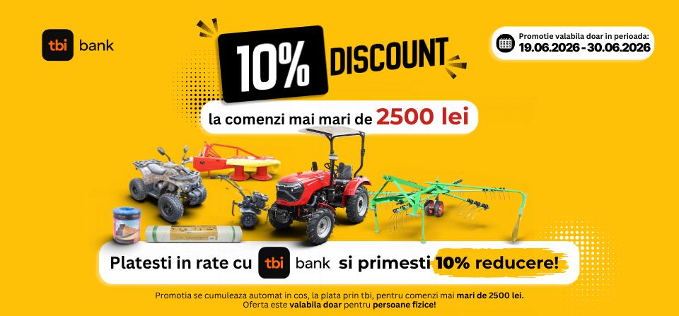 10% reducere la plata in rate prin TBI Bank
