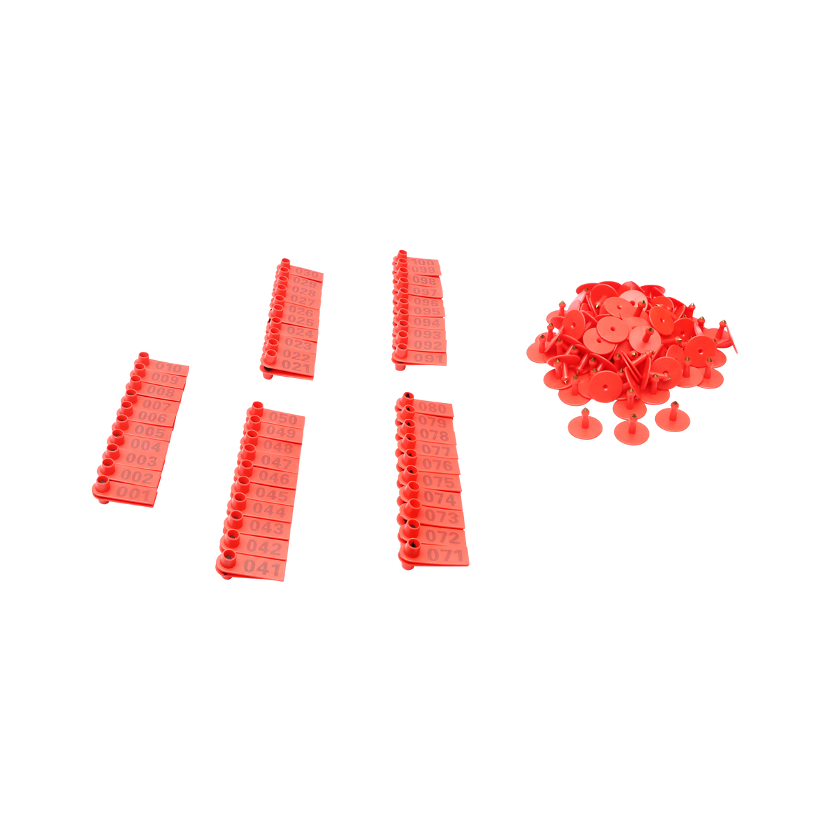 Set 100 crotalii numerotate 001 -100 rosii pentru capre, oi Breckner Germany – imagine 3