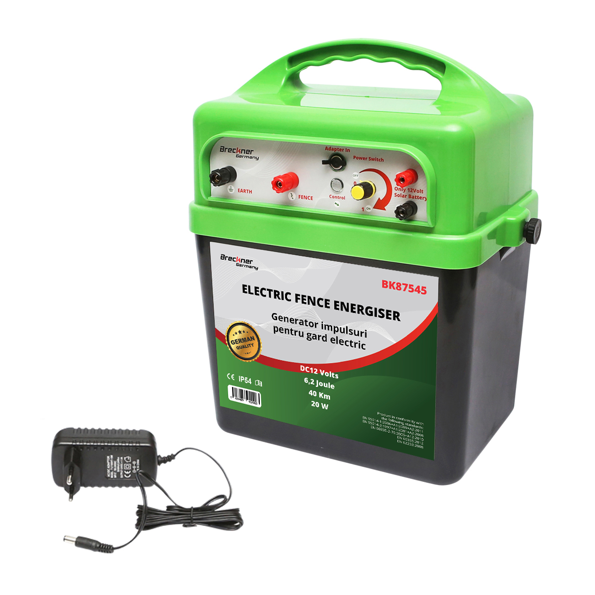 Aparat generator impulsuri DC 220V/AC 12V 6.2 Joule, 40 km gard electric Breckner Germany