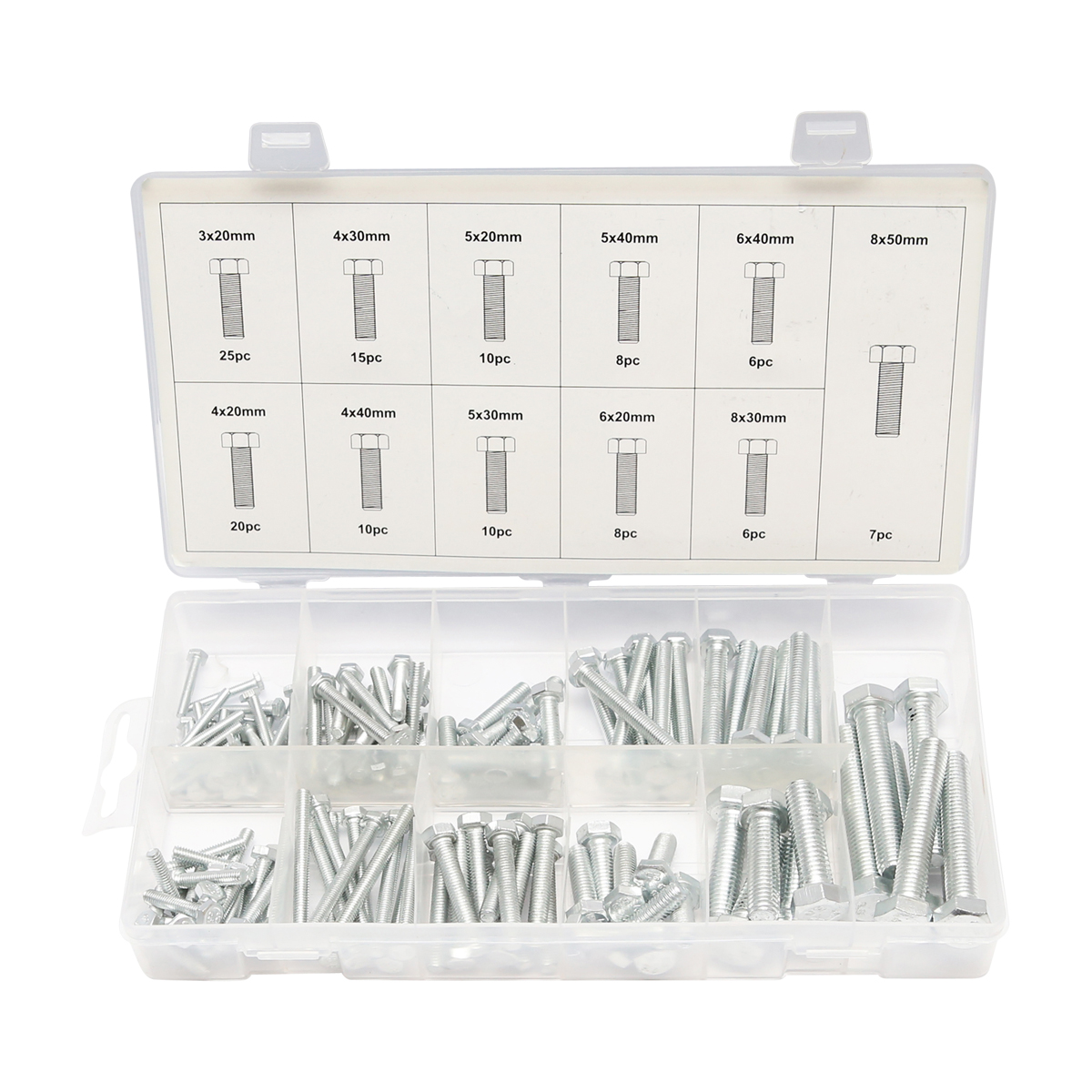 Trusa suruburi metric cu cap hexagonal 125 piese – imagine 2