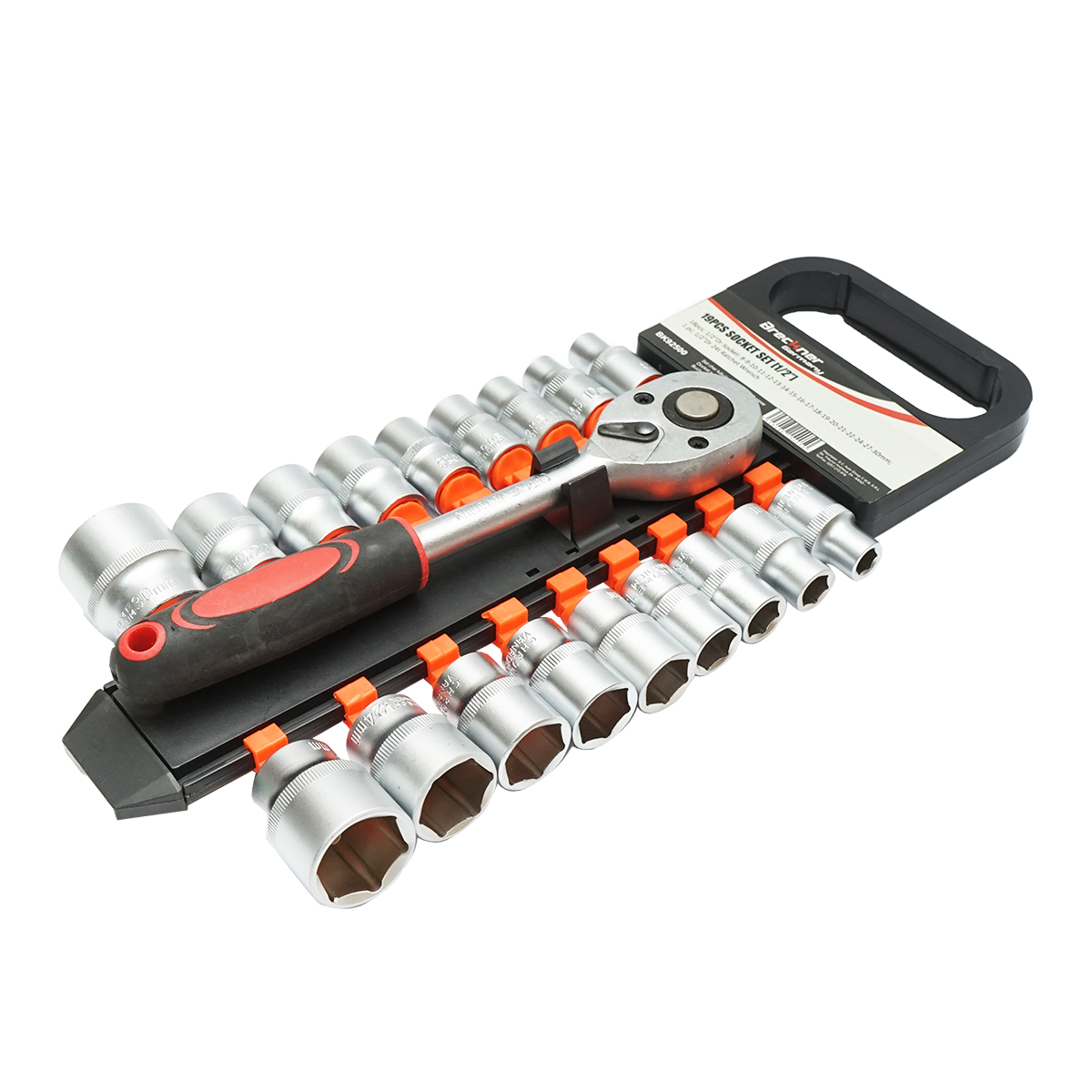 Set chei tubulare 8-30mm, antrenor cu clichet 1/2 inch 19 piese Breckner Germany – imagine 3