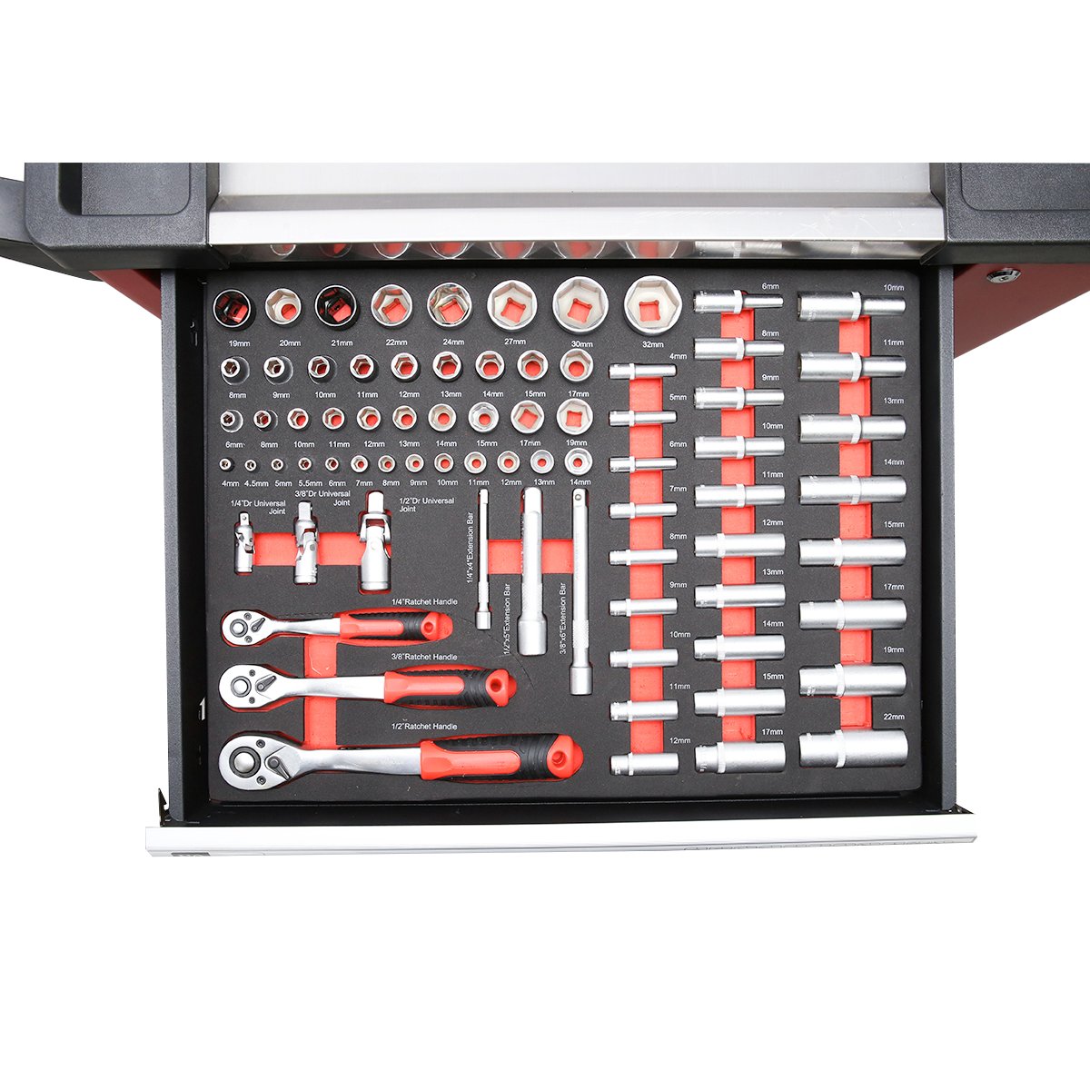Dulap carucior metalic cu scule 7 sertare 245 piese Breckner Germany – imagine 8
