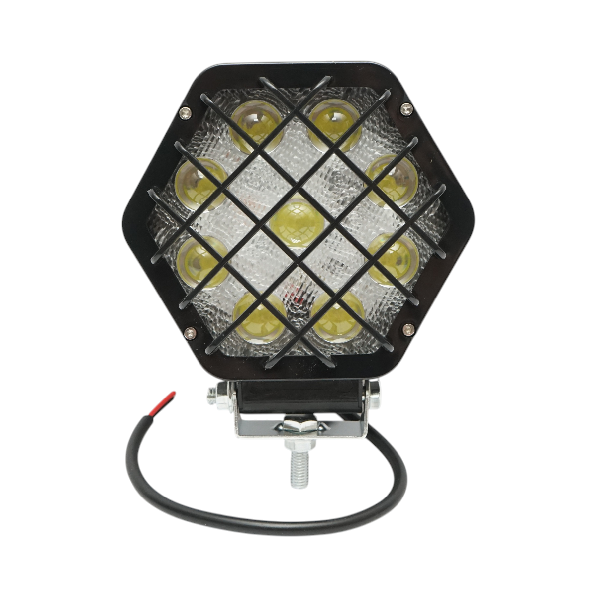 Lampa proiector hexagonal cu grilaj metalic negru, 9 LED-uri, unghi de radiere 30, DC 10-80V 27W Breckner Germany