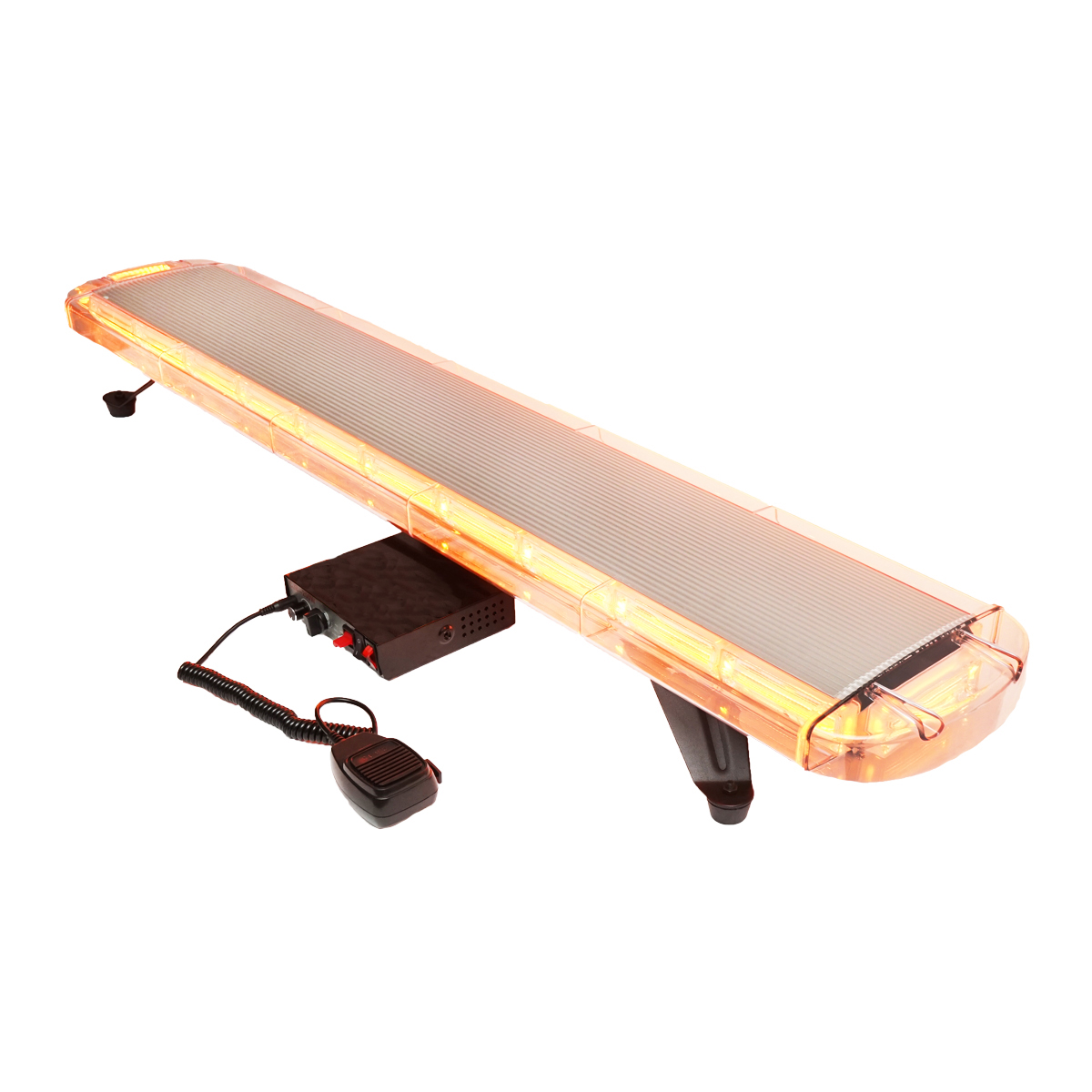 Rampa luminoasa girofar 12V cu 22 module lumina galbena si sonor integrat 1180x210x68mm Breckner Germany