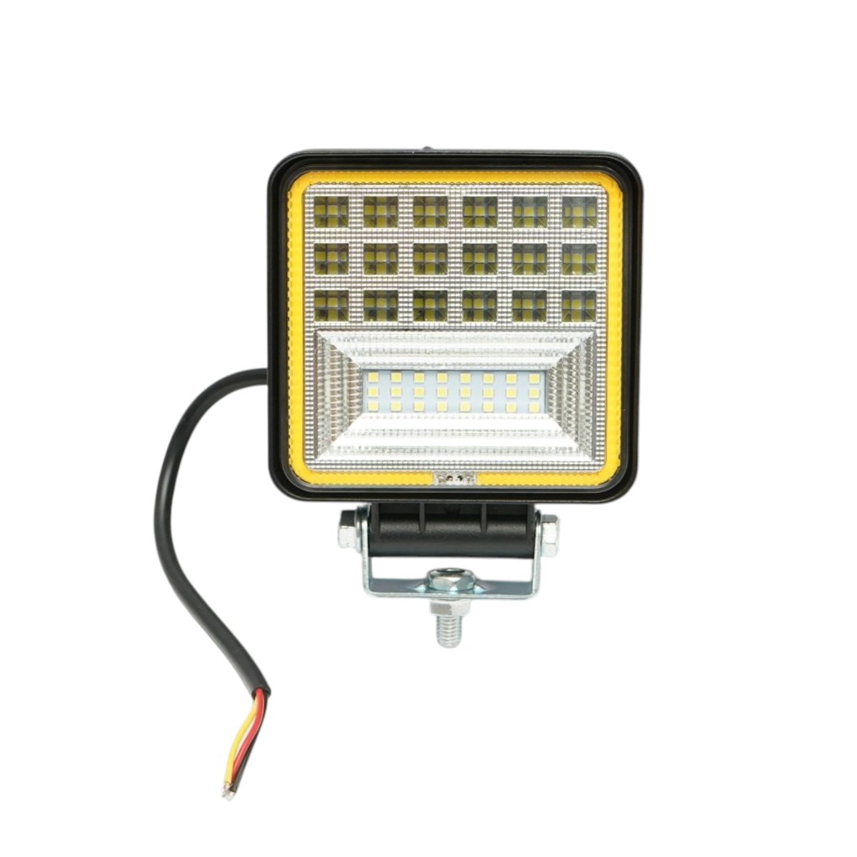 Proiector patrat LED cu DRL 126W, 10-30V, alb-galben, carcasa aluminiu 106x134x30mm Breckner Germany