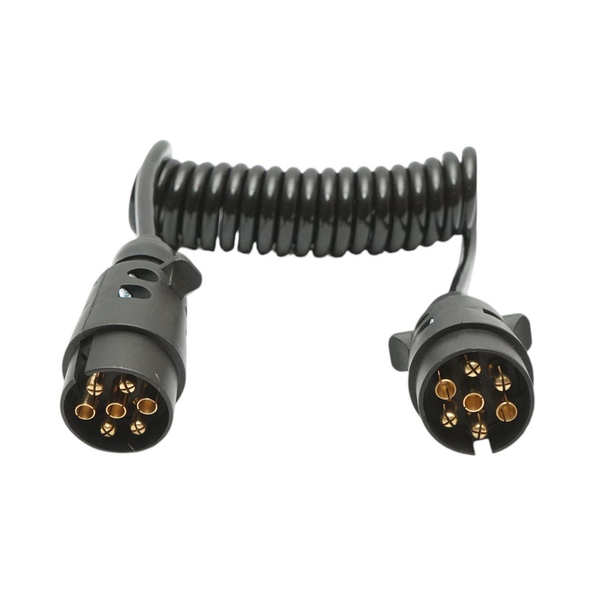 Cablu spiral 2.5m cu 2 stechere tata, 7 pini pentru priza auto remorca Breckner Germany – imagine 3