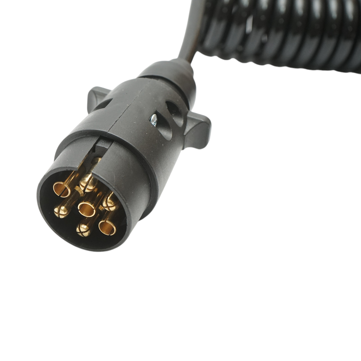 Cablu spiral 2.5m cu 2 stechere tata, 7 pini pentru priza auto remorca Breckner Germany – imagine 4