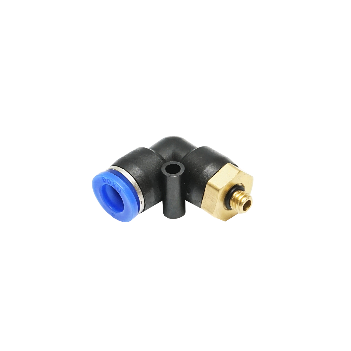 Mufa reductie rapida cotita din plastic pentru furtun fi 8mm si filet metalic M6 – imagine 3