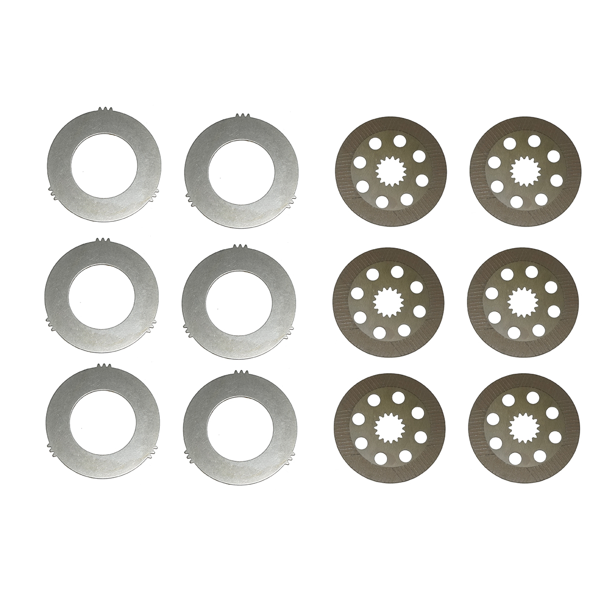 Set discuri frictiune 222x50x3.8mm Z=15, placa 240x130x3.8mm pentru JCB 3C, 3CX, 3D, 3DX, 4C, 4CN, 4CX OEM 458-20289 - 458-20353