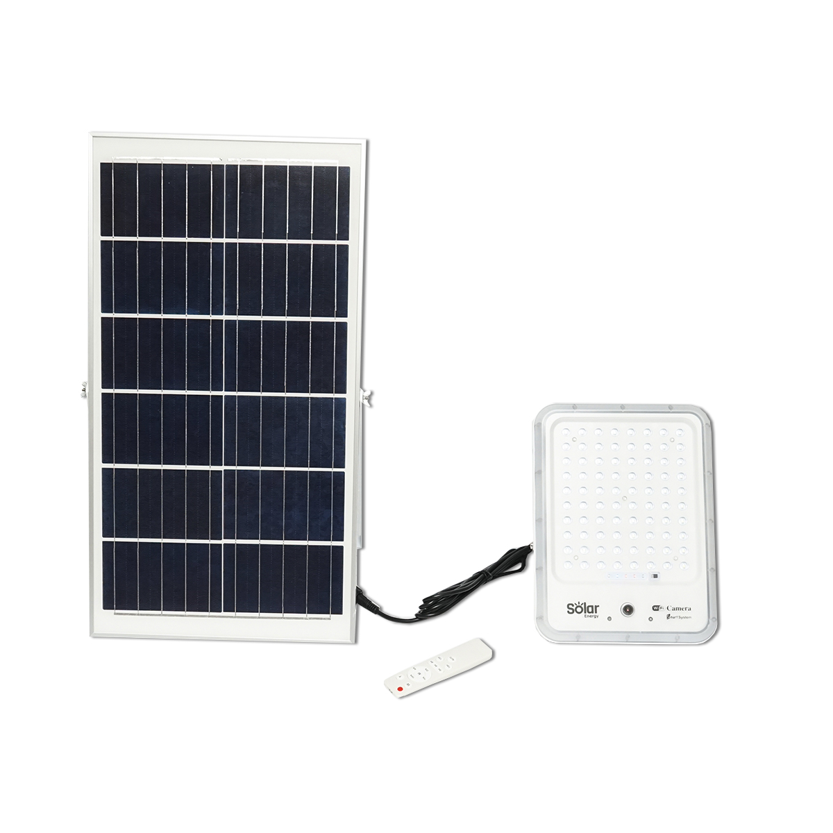 Lampa LED 20W cu camera CCTV 2 MP wifi si panou solar 35W, baterie 3,2V/30Ah