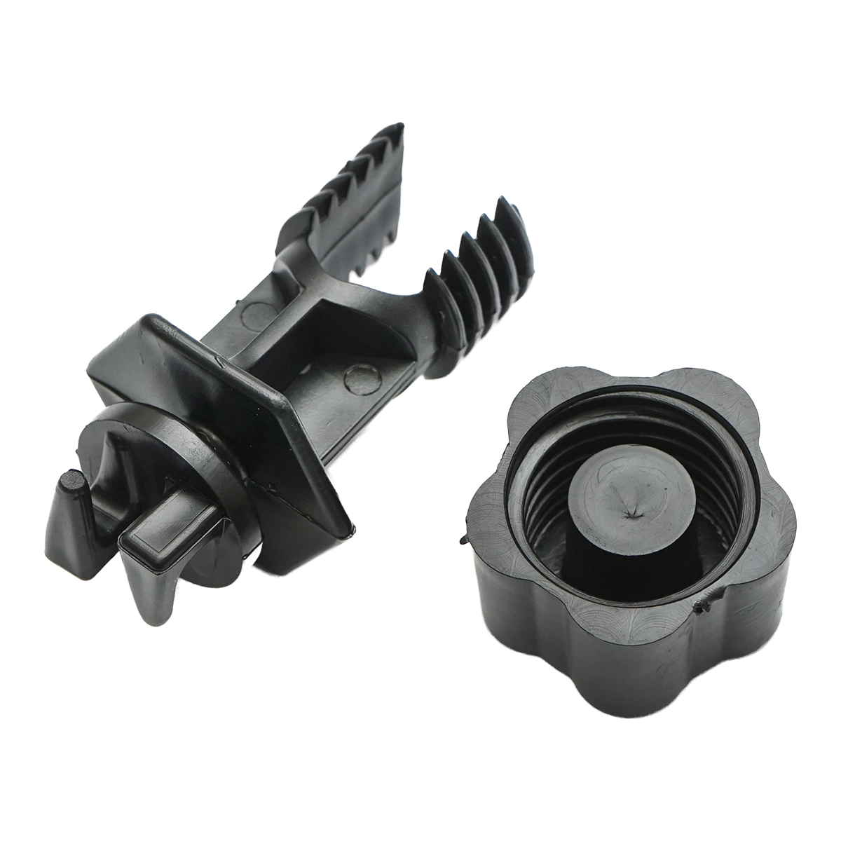 Izolator prindere cu filet, negru pentru stalp metalic gard electric Breckner Germany – imagine 2