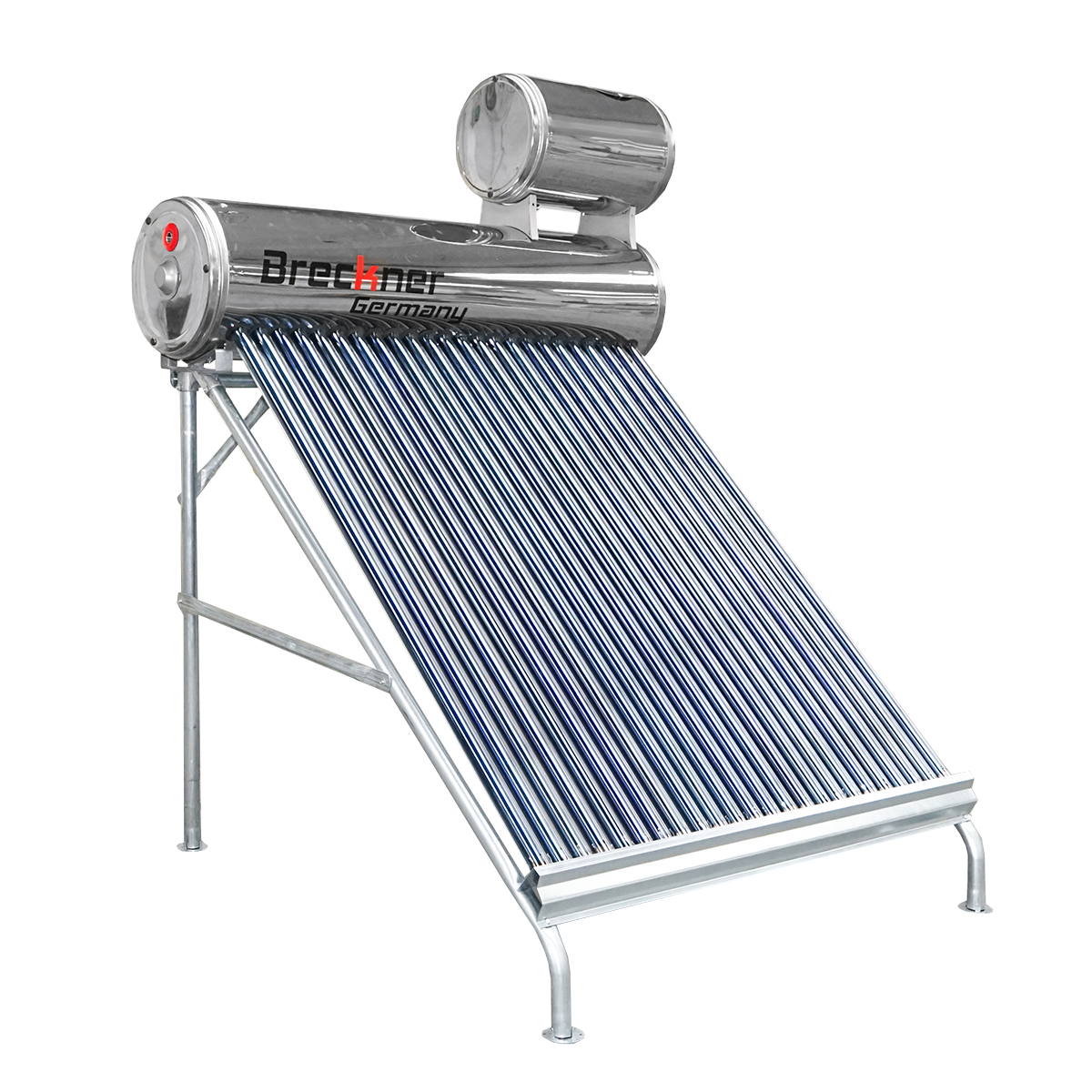 Panou solar nepresurizat inox cu 24 tuburi pentru apa calda, boiler 170L, 1650x2200x1820mm Breckner Germany – imagine 3