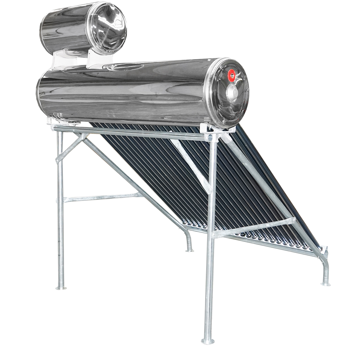 Panou solar nepresurizat inox cu 24 tuburi pentru apa calda, boiler 170L, 1650x2200x1820mm Breckner Germany – imagine 5