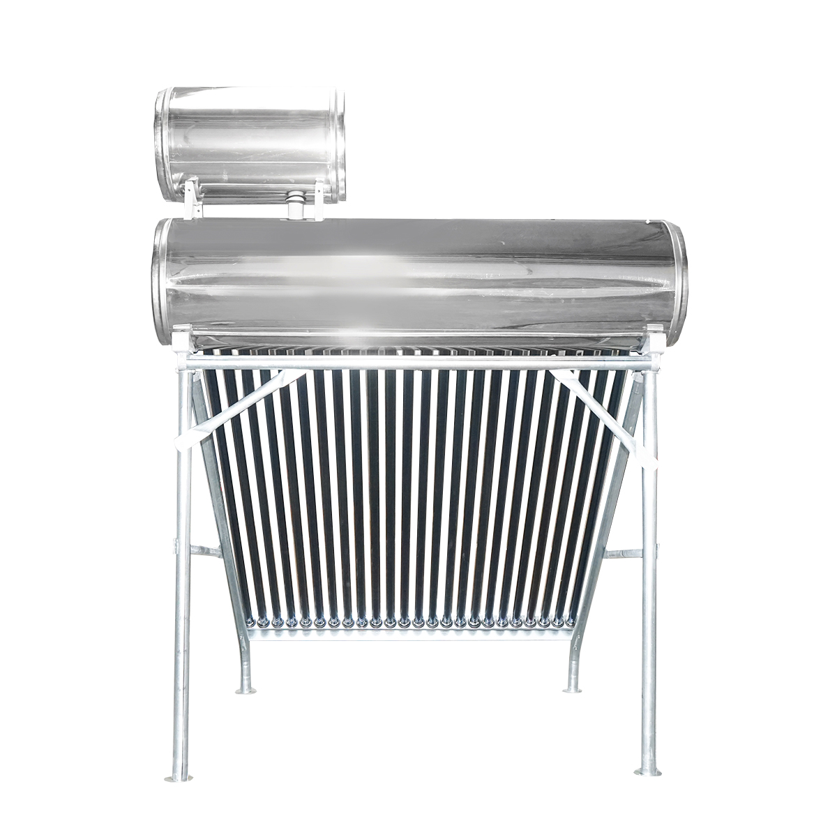 Panou solar nepresurizat inox cu 24 tuburi pentru apa calda, boiler 170L, 1650x2200x1820mm Breckner Germany – imagine 6
