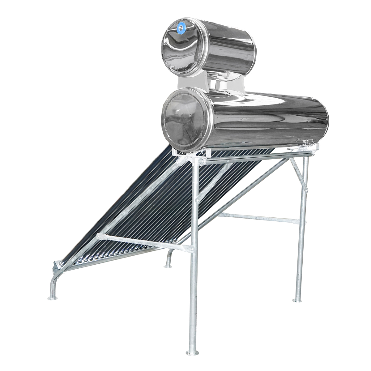 Panou solar nepresurizat inox cu 24 tuburi pentru apa calda, boiler 170L, 1650x2200x1820mm Breckner Germany – imagine 7