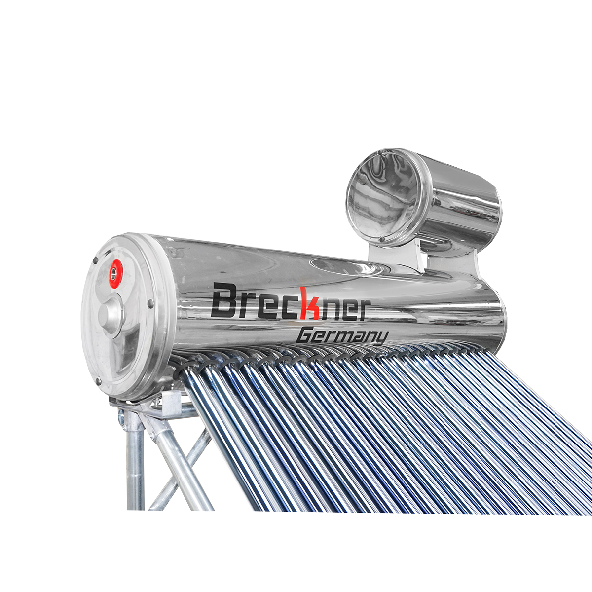 Panou solar nepresurizat inox cu 24 tuburi pentru apa calda, boiler 170L, 1650x2200x1820mm Breckner Germany – imagine 8