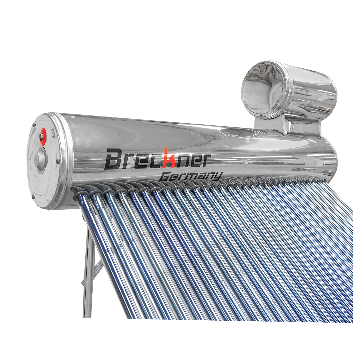 Panou solar nepresurizat inox cu 30 tuburi pentru apa calda, boiler 210L, 2020x2200x1820mm Breckner Germany – imagine 11