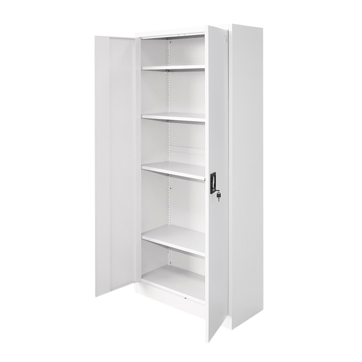 Dulap metalic fiset 1800x800x350mm cu 2 usi securizate, 4 polite, gri Breckner Germany – imagine 5