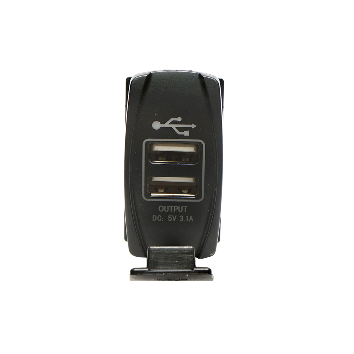 Incarcator universal 12/24V cu doua porturi USB, tensiune de iesire 5V/3.1A DC (montaj in Tablou bord; grila, etc.)  incarcare rapida 