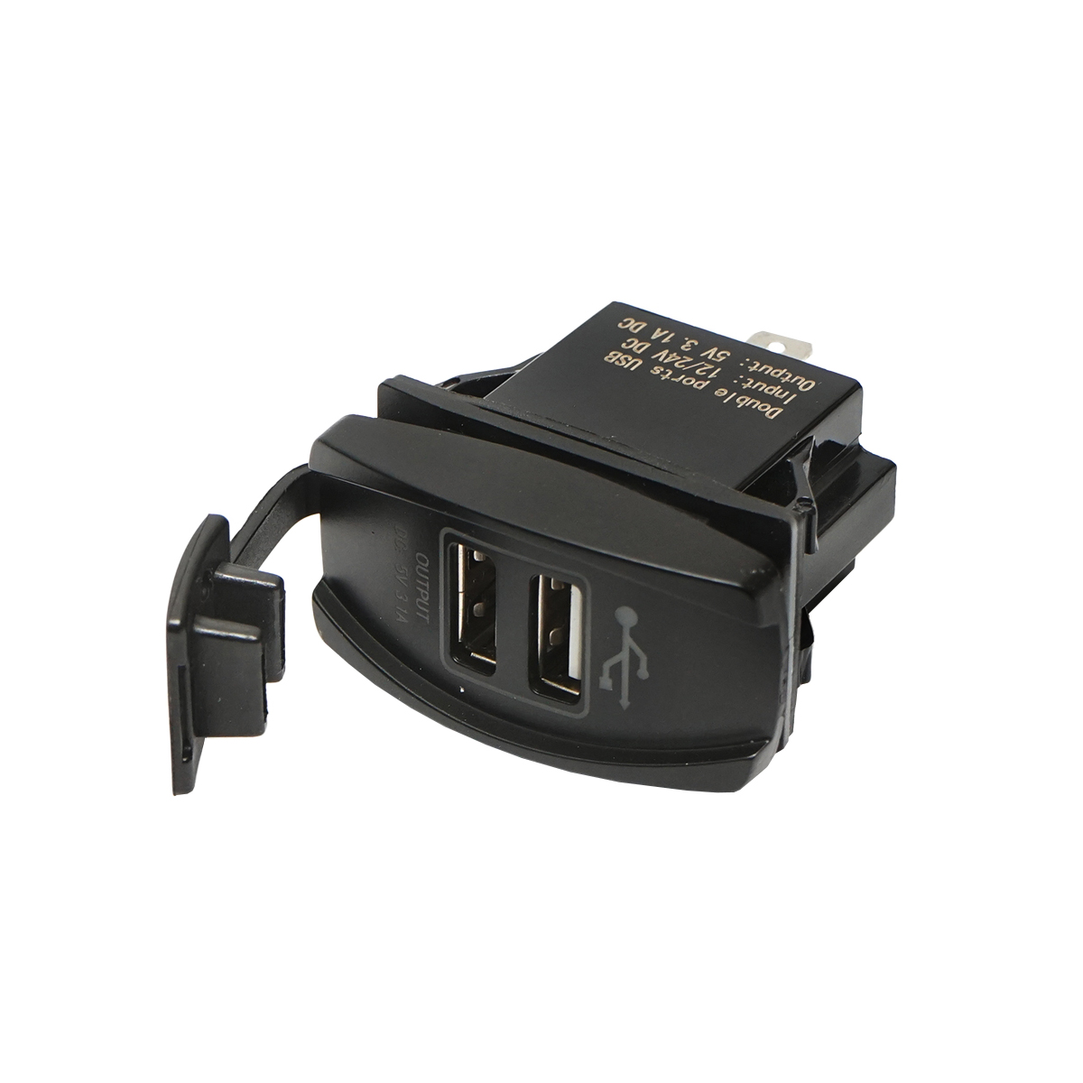 Incarcator universal 12/24V cu doua porturi USB, tensiune de iesire 5V/3.1A DC (montaj in Tablou bord; grila, etc.)  incarcare rapida  – imagine 4