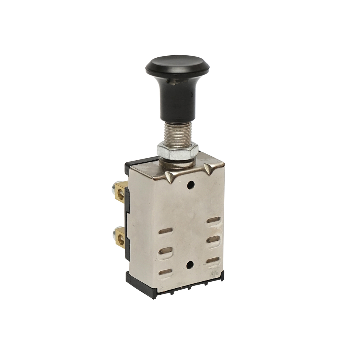 Intrerupator scurt on-off 12V/5A pull switch cu piulita prindere metalica Breckner Germany – imagine 2
