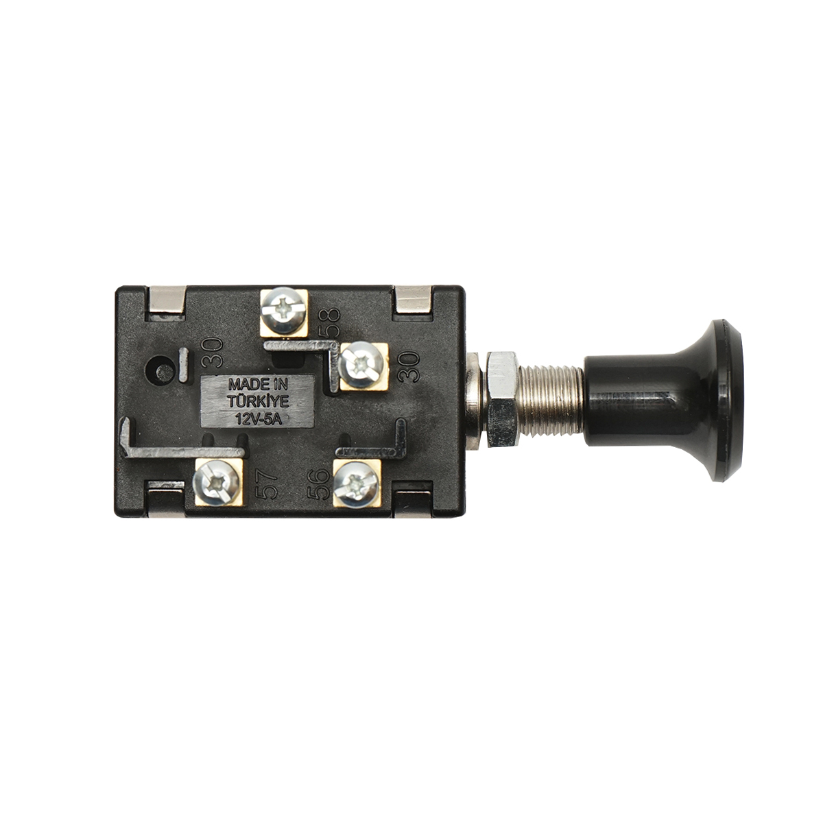 Intrerupator scurt on-off 12V/5A pull switch cu piulita prindere metalica Breckner Germany – imagine 5