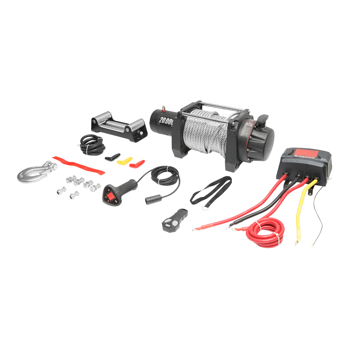Troliu electric complet cu telecomanda, cablu otel, tensiune alimentare 12V, sarcina maxima 9T (20000lbs) – imagine 2