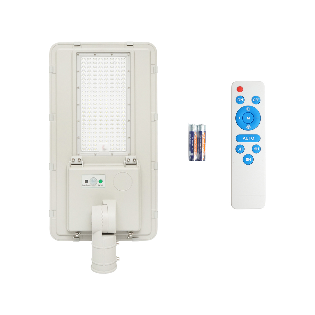 Lampa solara LED iluminat stradal 180W, 6500K, IP65 cu panou solar senzor de miscare si prindere pe stalp Breckner Germany