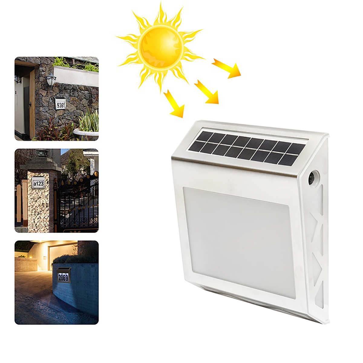 Lampa LED 8x0.2W cu afisare numar, panou solar 4V/0.6W si baterie 3,2V/500mAh Breckner Germany