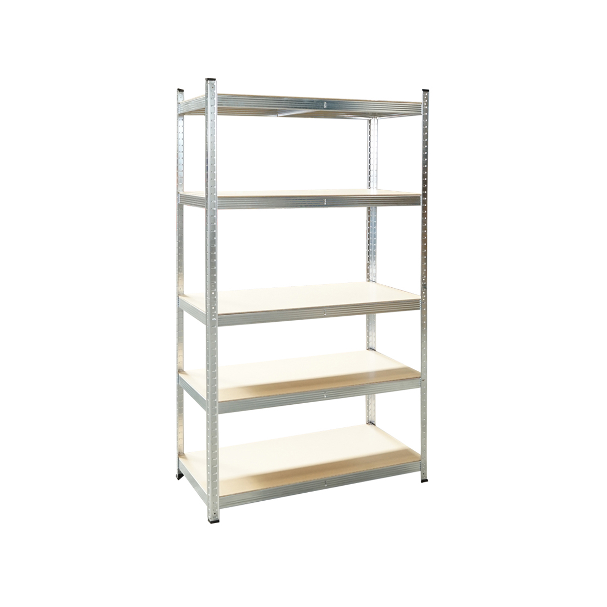 Raft metalic cu 5 polite MDF, 180x100x40cm, 250kg/polita, montaj fara suruburi, galvanizat – imagine 2