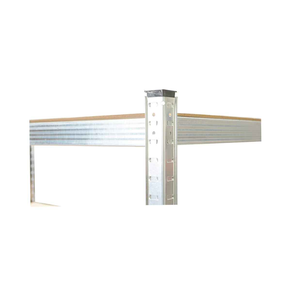 Raft metalic cu 5 polite MDF, 180x120x60cm, 250kg/polita, montaj fara suruburi, galvanizat – imagine 4