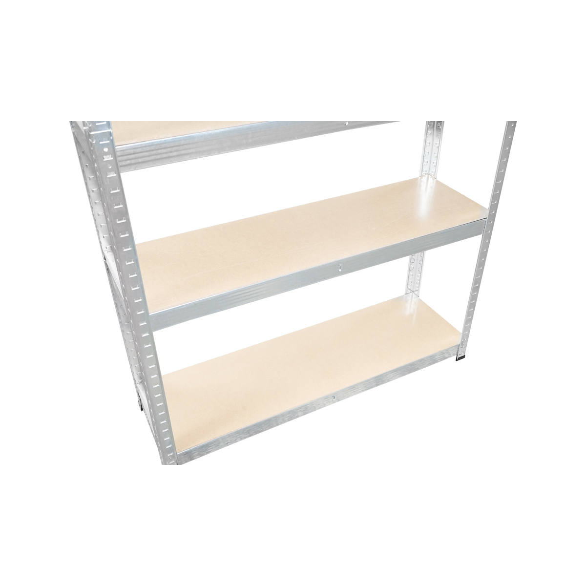 Raft metalic cu 5 polite MDF, 180x100x40cm, 175Kg/polita, montaj fara suruburi, galvanizat – imagine 6