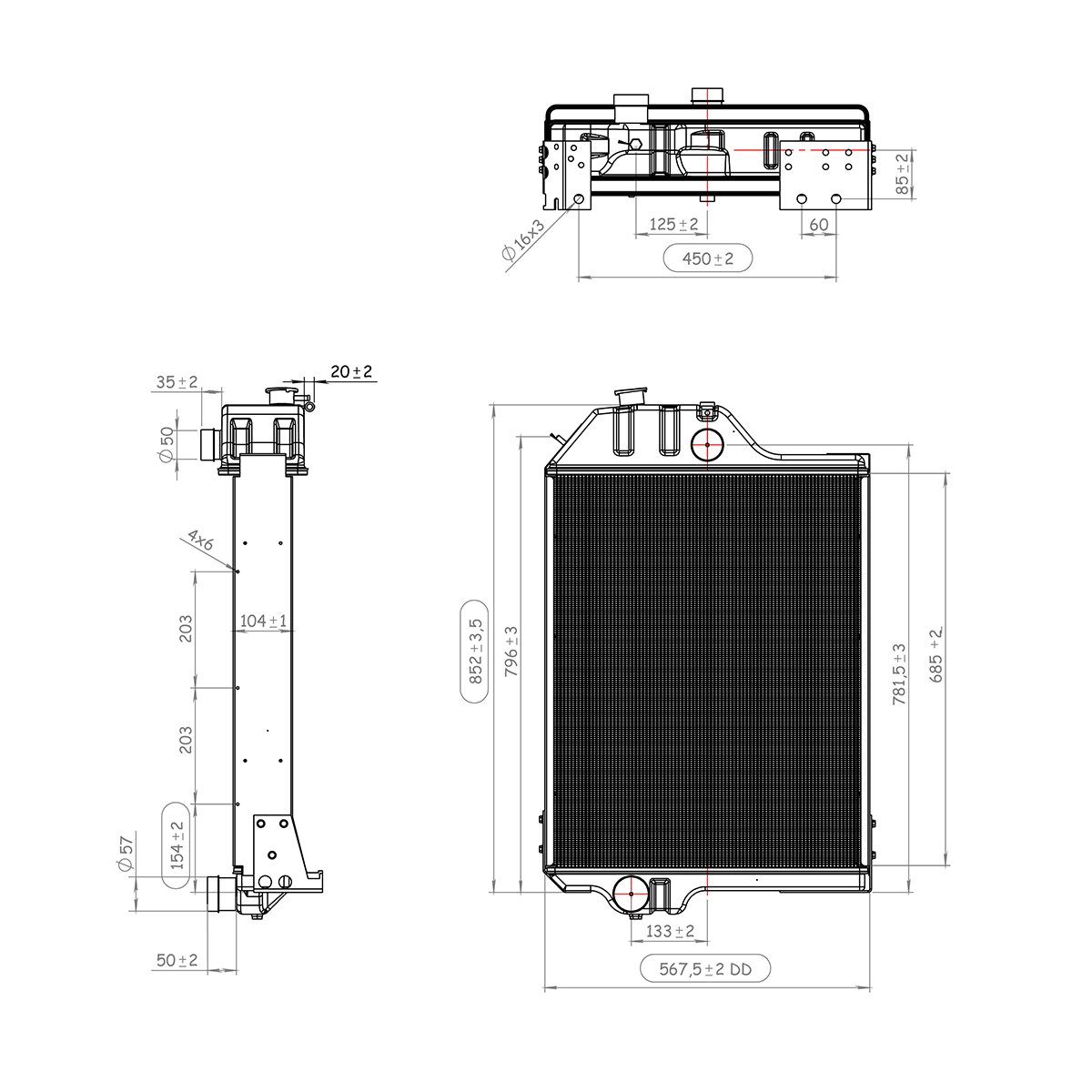 Radiator racire apa John Deere 4430 motor 6404T cu 5 randuri de celule cod OEM 150-324, AR102736, AR60337, AR61878, AR61879 – imagine 2