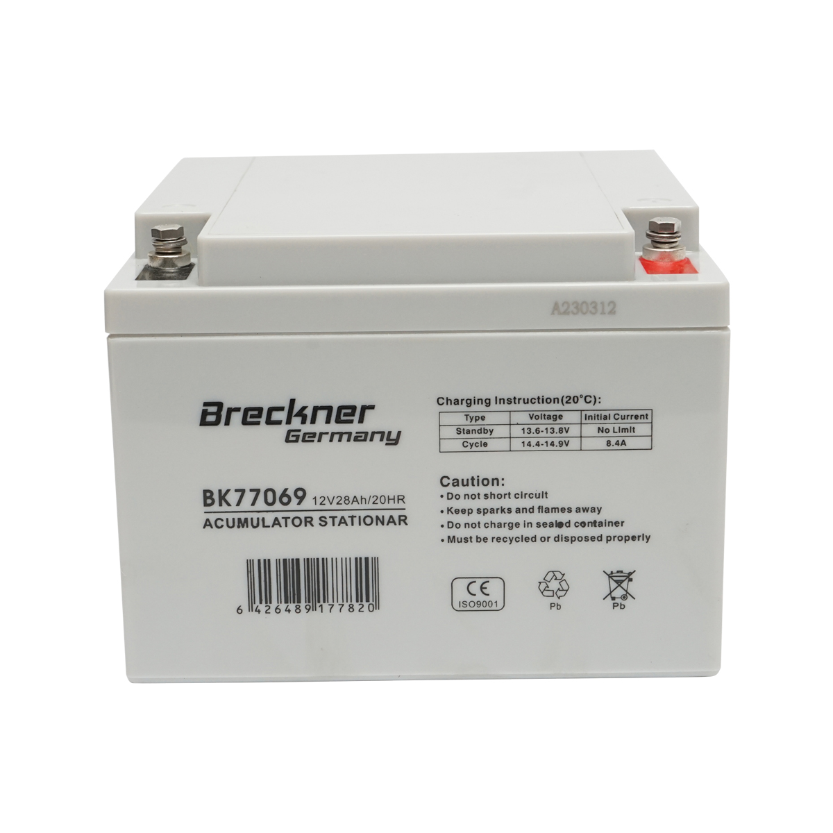 Baterie sistem solar cu gel 12V 28Ah 20HR 175x165x125mm FCD12-28 Breckner Germany