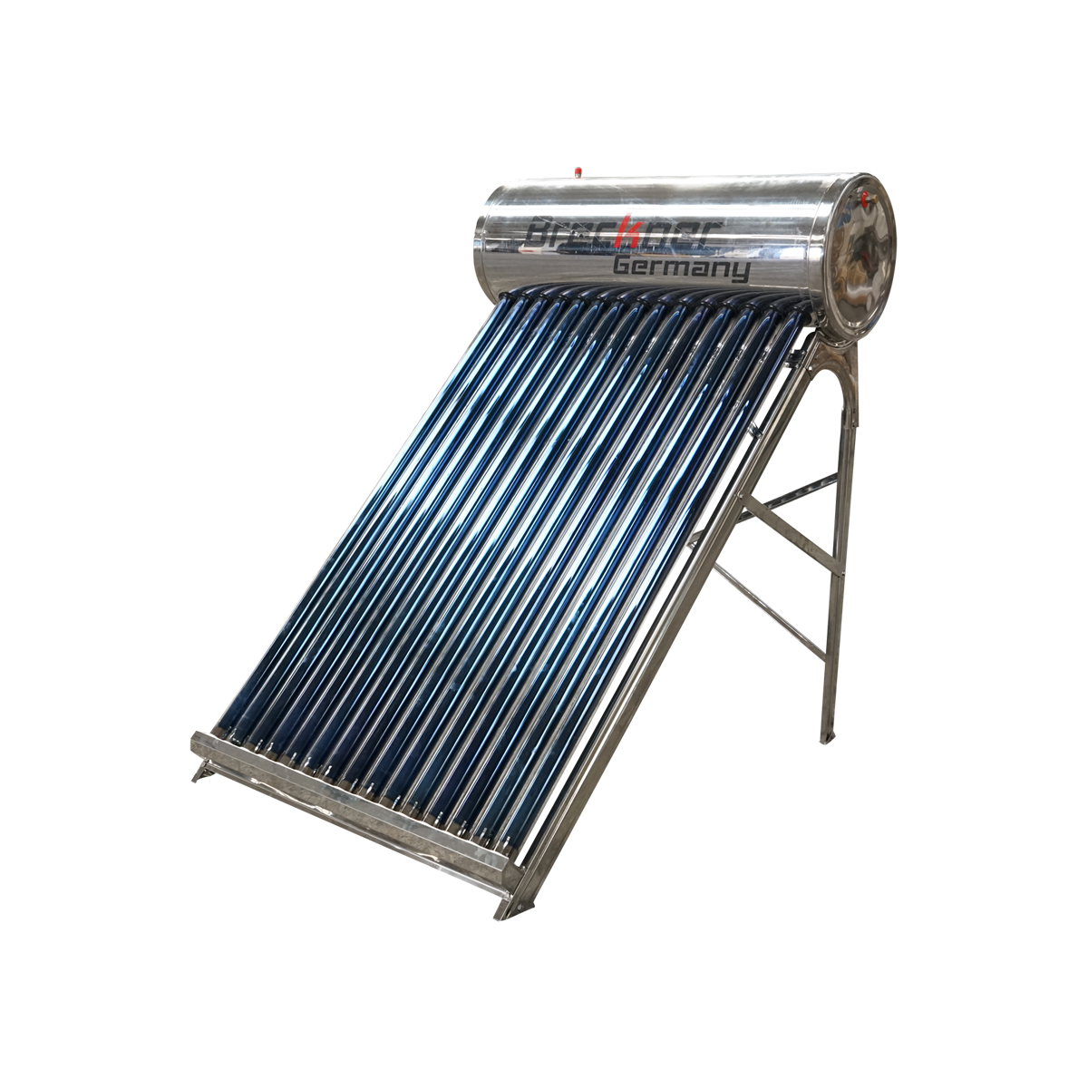 Panou solar nepresurizat inox cu 15 tuburi pentru apa calda, boiler 150L, 1450x490x490mm Breckner Germany