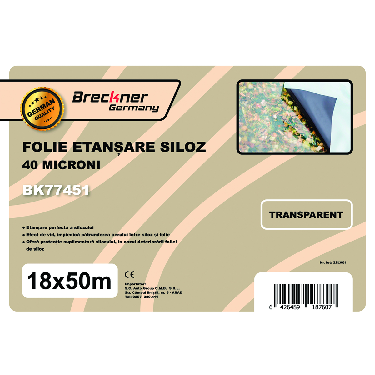 Folie etansare siloz 18x50m 40 microni transparenta Breckner Germany – imagine 5