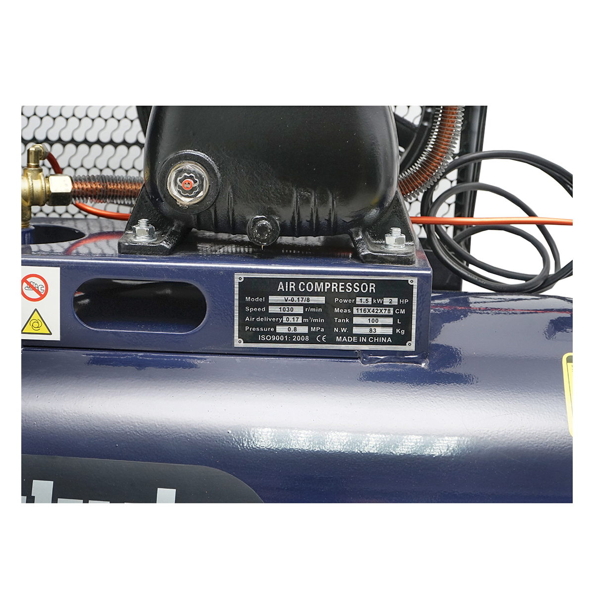 Compresor aer 1.5Kw 2Cp 220V butelie 100L Makute – imagine 5