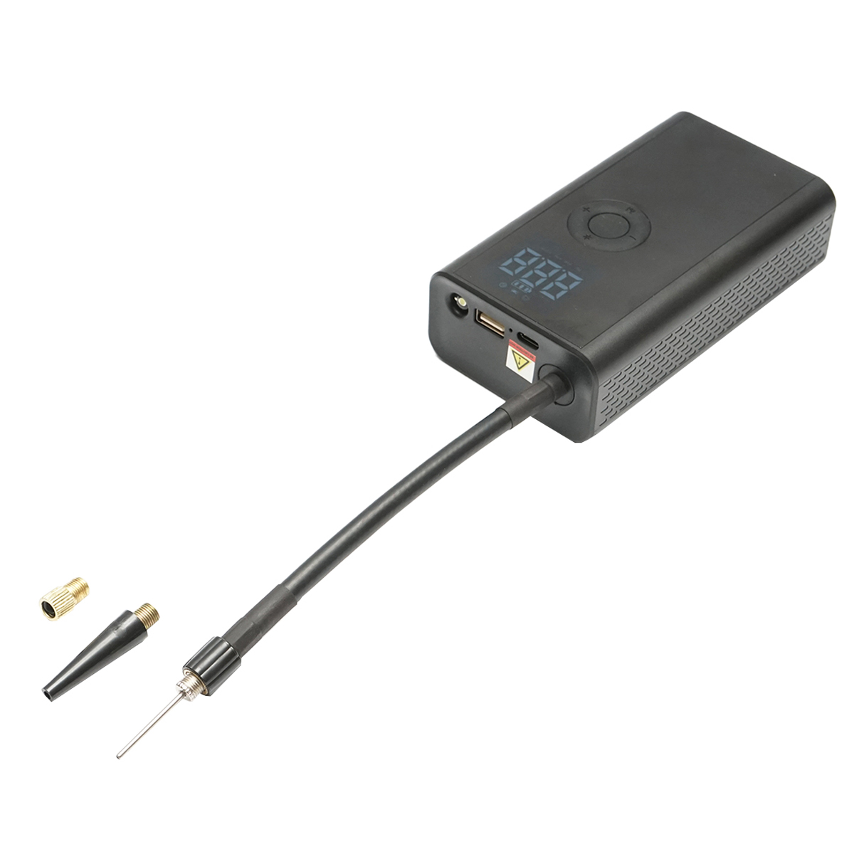 Compresor aer portabil negru 36W baterie 4000mA reincarcabila cu accesorii – imagine 7