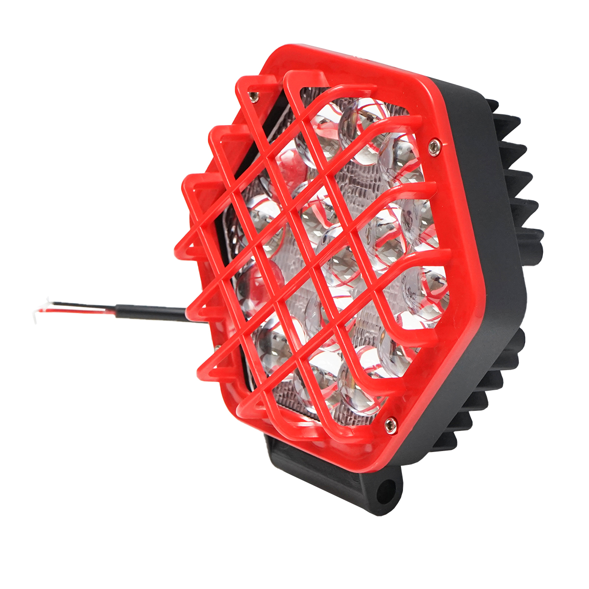 Lampa proiector cu grilaj plastic rosu tip spot, 16 leduri, DC 10-80V 48W unghi de radiere 30 grade Breckner Germany – imagine 2