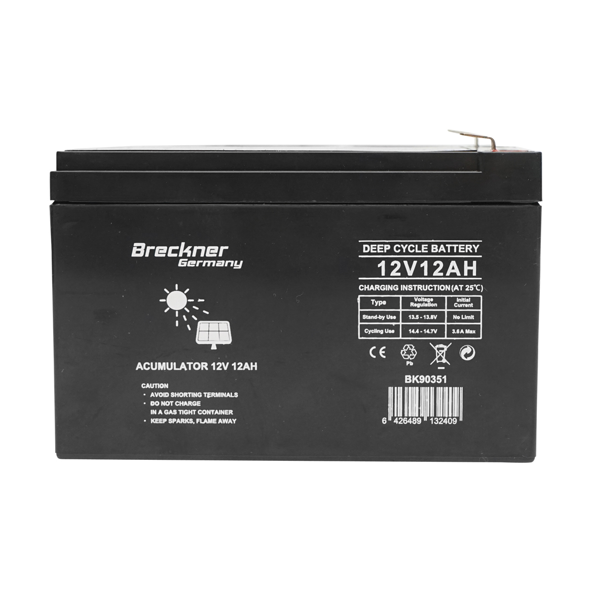 Baterie stationara 12v, 12AH 150x100x95mm Breckner Germany
