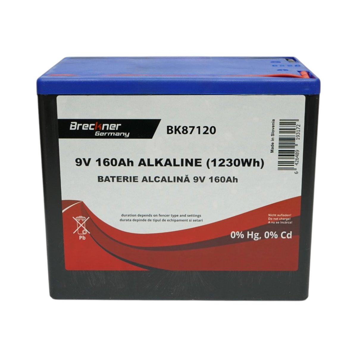 Baterie uscata alcalina 9V, 160Ah pentru gard electric Breckner Germany