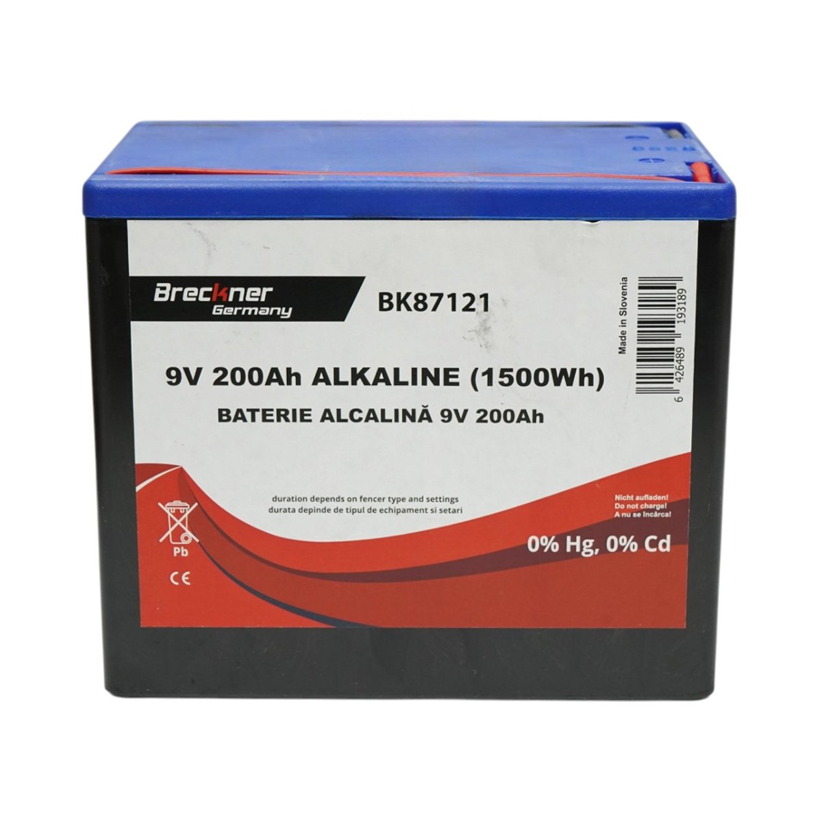 Baterie uscata alcalina 9V, 200Ah pentru gard electric Breckner Germany