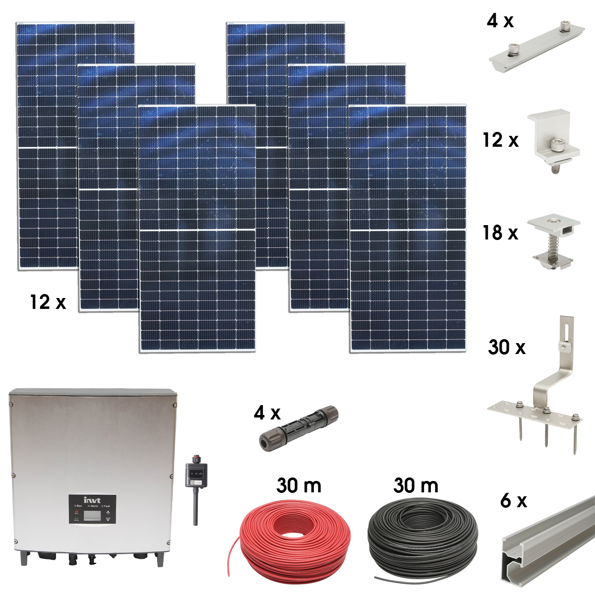 Kit sistem solar fotovoltaic monofazic ON-GRID 5KW cu panouri ...