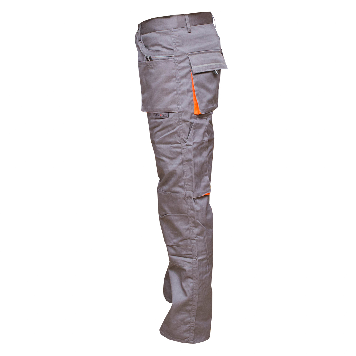 Pantaloni de lucru poliester cu bumbac 235g/m2, gri cu portocaliu marimea 54 Breckner Germany – imagine 3