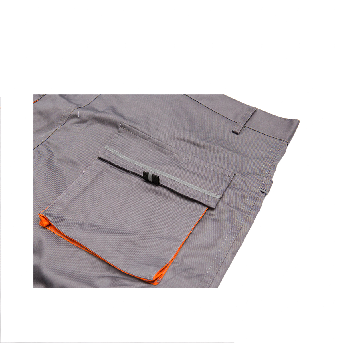 Pantaloni de lucru poliester cu bumbac 235g/m2, gri cu portocaliu marimea 52 Breckner Germany – imagine 8