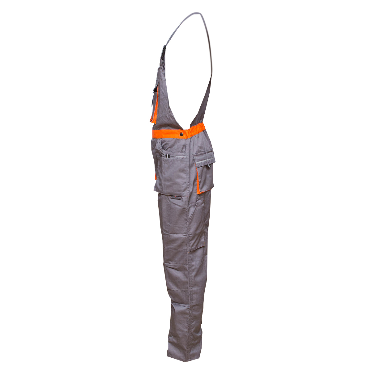 Salopeta cu pieptar de lucru, gri/portocaliu marimea 50, poliester cu bumbac 235g/m2 Breckner Germany – imagine 2