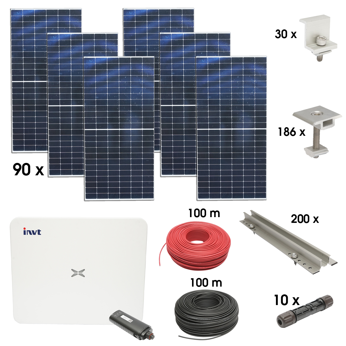 Kit sistem solar fotovoltaic trifazic ON-GRID 40KW cu panouri 90x450W prosumator WIFI cu sistem fixare pentru panouri sandwich Breckner Germany