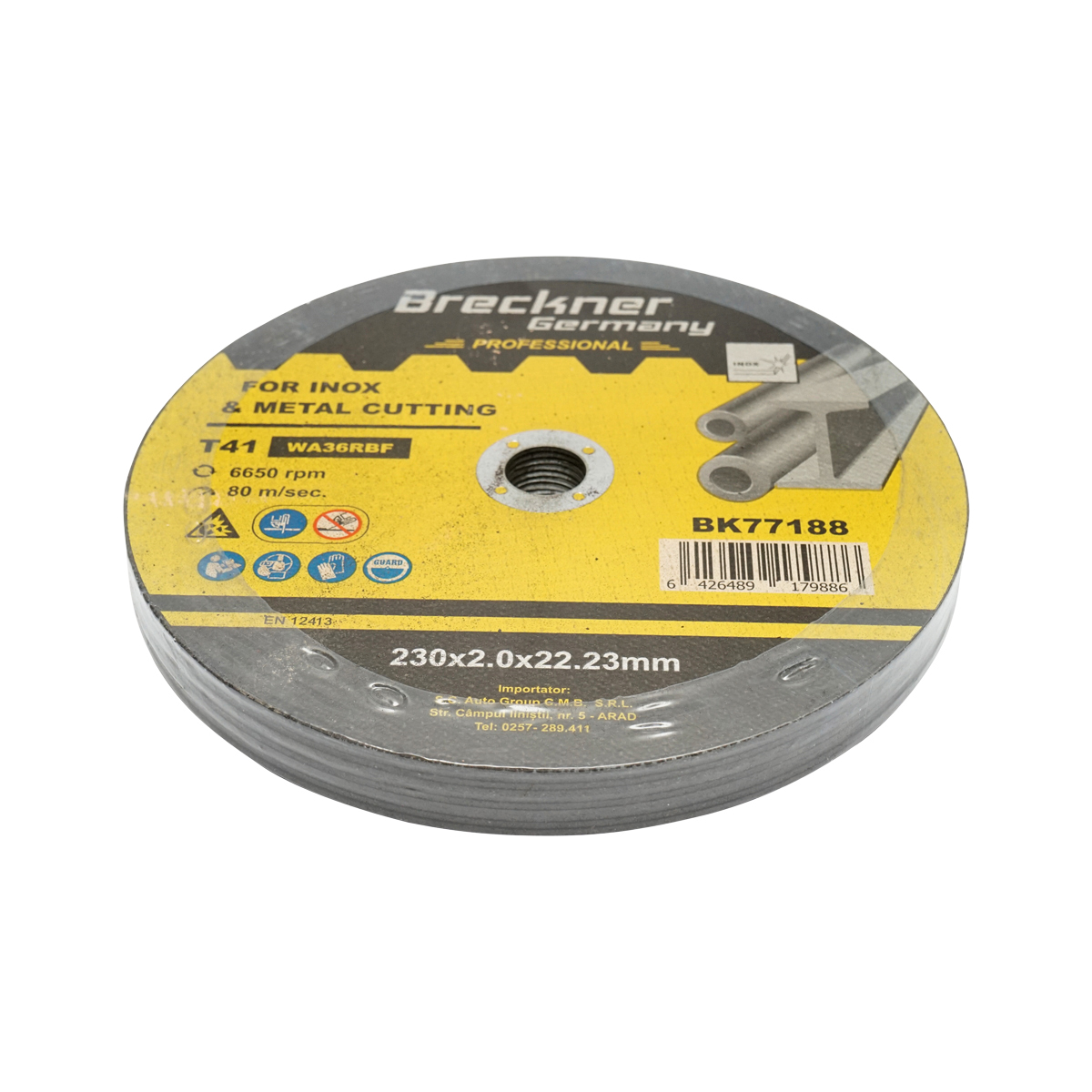 Disc taiere inox si metal T41 230x2.0x22.23mm pentru flex Breckner Germany – imagine 3