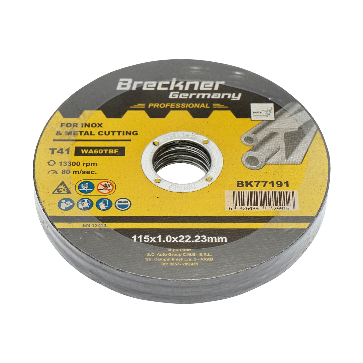 Disc taiere inox si metal T41 115x1.0x22.23mm pentru flex Breckner Germany – imagine 3