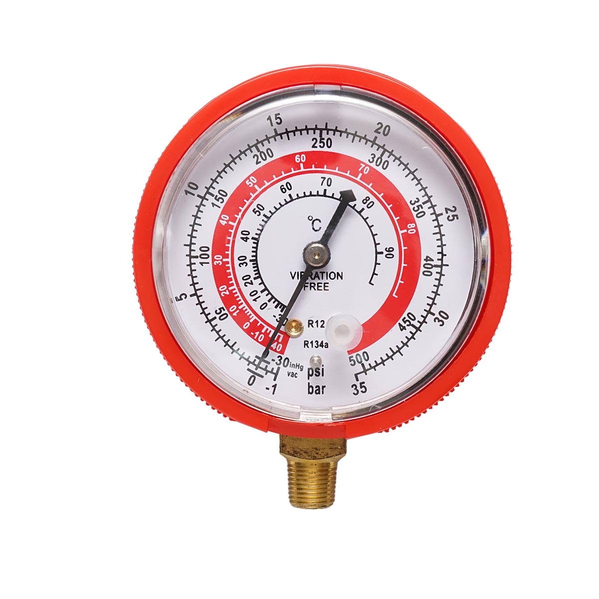 Manometru presiune joasa (rosu) pentru aer conditionat, freon 70mm 1/8 Breckner Germany